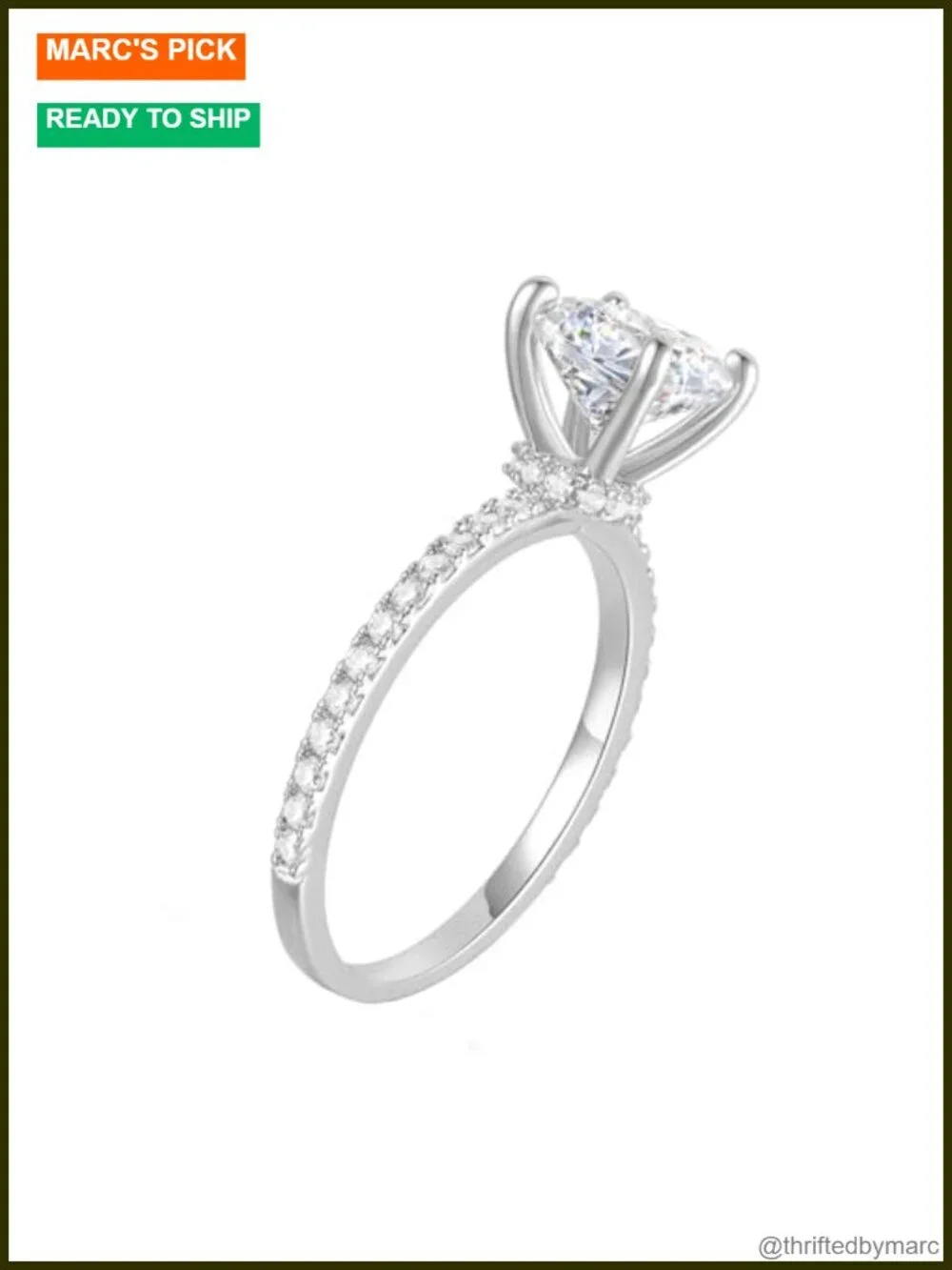 14K Gold Engagement Ring Cushion Brilliance Cut Cubic Zirconia Promise Ring